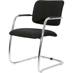 Topsit Bezoekersstoel stapelbaar, comfortabel gevoerde zitting en rugleuning, ideale conferentiestoel voor langdurig zitcomfort (zwart)