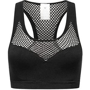JELEX Sportstyle fitnessbeha voor dames, geschikt voor hardlopen, sportschool of homegym, uitneembare pads en nauwe pasvorm met optimale ondersteuning en brede band onder de borst, zwart, XS
