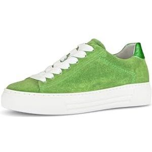 Gabor Low-Top sneakers voor dames, lage schoenen, lichte extra breedte (G), Groen 44, 44 EU