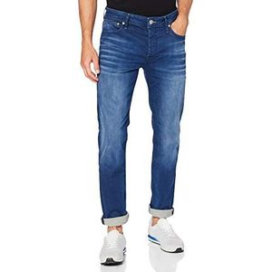 JACK & JONES Heren Slim/Straight Fit Jeans Tim Original JOS 519, Denim Blauw, 32W x 36L