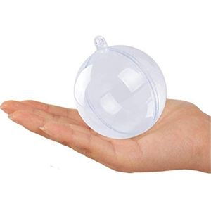 Transparante kerstballen om x24 transparante plastic vulbare kerstballen te vullen - 6cm