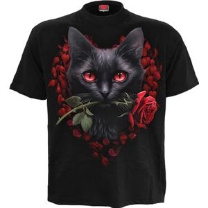 Spiral - Cat's Love - T-shirt met print op de voorkant zwart, Zwart, S