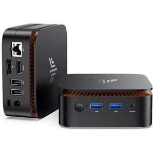 NiPoGi Essenx E1 Mini PC W11 PRO Ιntel Alder Lake Ν97 (Max 3,4GHz) 16GB DDR4 256GB SSD, Mini Computer met twee schermen 4K@60Hz HDMI 2.0+DP 1.4/Gigabit Ethernet/2.4+5G WiFi/Bluetooth voor kantoor