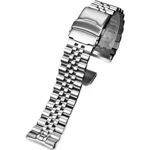 Fit for Seiko PROSPEX abalone SRPA21J1/SRPE99K1 srp777 srpc25 773 band Massief stalen horloge band polsband veiligheid gesp Armband 22mm (Color : Silver five beads, Size : 22mm)
