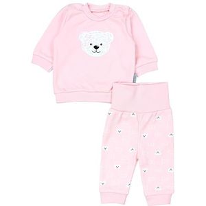 TupTam Baby Girl Outfit Lange Mouwen Shirt met Print Broekje Baby Kleding 2 Stuks, Draag roze witte abrikoos, 62