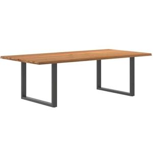 vidaXL Eettafel rechthoekig 240x120x74 cm massief eikenhout lichtbruin