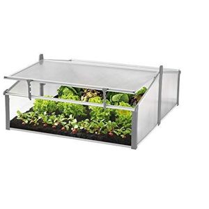 Juwel Comfort dubbel broeibed Easy-Fix 120/100 (plantenbed van warmte-isolerende holle kamerplaten, kas voor het kweken van planten, met raambevestiging, afmetingen 120x100 cm) 20221