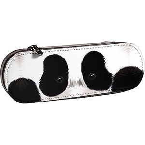BONDIJ Leuke Animal Panda Gedrukt Lederen Potlood Pouch, Grote Capaciteit Pen Zakken Leuke Etui Cosmetische Organizer Tas met Rits, Leuke Dier Panda, Eén maat, Munten Pouch