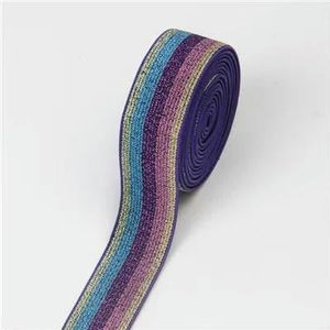 Elastiekjes 25 mm multirole rubberen band camouflage rooster streep elastisch lint naaimateriaal voor shorts rok trouse 1 meter-kleuren op paars-25 mm-1M