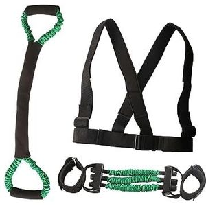 Amagogo Boksweerstandsbanden Set Trekkoord Home Gym Krachttraining Oefenband met schuimhandvatten voor stoten, schaduwboksen, dames, heren, Mma, GROENTE