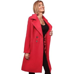 Navahoo B661 Damesjas met capuchon, trenchcoat, winterjas, rood, XS