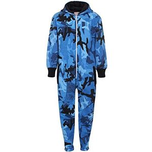 A2Z 4 Kids Kinderen Jongens Meisjes Fleece Onesie Ontwerper Camouflage Blauw Print All in One Jumpsuit Playsuit New Age 5 6 7 8 9 10 11 12 13 Jaar, Blauw, 9-10 Jaren