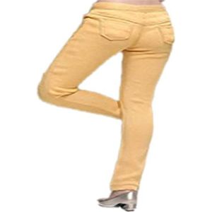 MDybf 1/6 schaal dames casual versnipperde slanke jeans voor 30 cm vrouwelijke actiefiguur 1/6 schaal actiefiguur set (kleur: A geel)