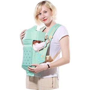 Baby Carrier Heup Seat Baby Carrier Sling Afneembare Small Bag, Baby Carrier met Hipseat Hood Ergonomische, Meerdere Usages, Laadlager ongeveer 20 kg (kleur: blauw)