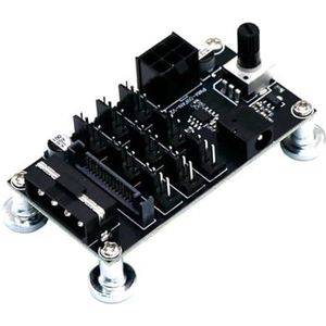 ChunLK 9 Poorten 4Pin PWM Fan Hub 7A Snelheidsregeling Met Sata/IDE 6Pin PCIE Voeding Fan Adapter met DC Poort