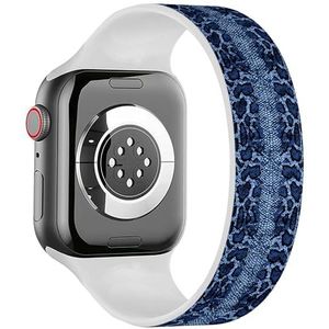 Solo Loop Band Compatibel met All Series Apple Watch 38/40/41mm (Snake Skin) Stretchy Siliconen Band Strap Accessoire, Siliconen, Geen edelsteen