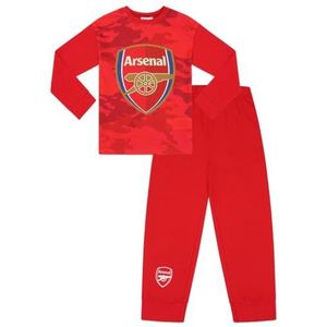 Jongens Arsenal Voetbalclub Camouflage Lange Pyjama Set, Rood, 6-7 jaar