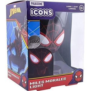 Miles Morales 3D Icon Light BDP | Marvel Spiderman | Officieel gelicenseerde Heldere Nachtlampje of Bureaulamp | Perfect cadeau voor Superhero en Comic Book Fans | Aangedreven door 2 x AAA Batterijen