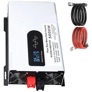 YXINHONGYUE Zonne-energie omvormer voor auto's 2500 W/5000 W (piek) DC 12 V/24 V/48 V naar 120 V/240 V AC-omvormer Laagfrequente RV-omvormer met LCD-display 2 AC-uitgangen,24v to 110v