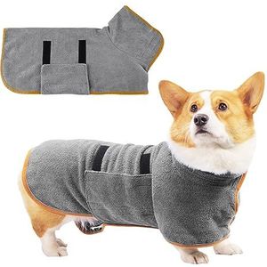 MENAYODA Hondenbadjas van microvezel, absorberende hondenbadjas met klittenbandsluiting, sneldrogende hondenbadjas voor huisdieren, honden en katten (XS)
