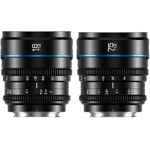 SIRUI Night Walker T1.2 S35 Cine Lens Set, 16mm, 75mm, Large Aperture Manual Focus Lens (MS-2SEB, E Mount, Black)