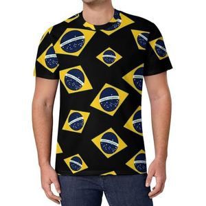 Braziliaanse vlag heren T-shirt met korte mouwen casual ronde hals T-shirt mode zomer tops