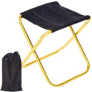 Opvouwbare campingkruk 150 kg verdikte outdoor camping kleine stoel draagbare opvouwbare aluminiumlegering kruk bankkruk ultralichte picknick vissen (kleur: goud)