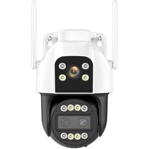 Bewakingscamera, 4G Sim-kaart IP Camera 4K HD 10X Zoom PTZ Camera Drie Lens Dual Screen 2K Beveiliging Cam Auto Tracking P2P Surveillance(4K WIFI Camera)