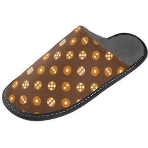 LI ZHI XIN Volwassen Pluche Slippers Dames Flanel Warme Huis Schoenen Met Antislip Mens Indoor Slippers Met PVC Zool Size 4-11 Dobbelstenen Patroon, Meerkleurig, 4/5 UK