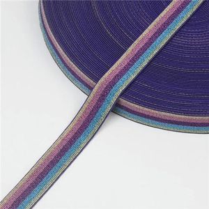Elastische band 2,5 cm kleurrijke glitter elastiekjes breed 25 mm voor hoofdband duurzame broek rok riem naaien kledingaccessoires 1M-paarse kleur-25mm-1M