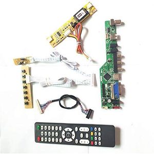 Voor LM185WH1-TLF5/TLF6/TLF9 T.V53 drive card board HDMI VGA USB AV LVDS 2CCFL 30Pin toetsenbord+Afstandsbediening+Omvormer LCD monitor DIY kit (LM185WH1-TLF5)