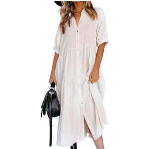 yk8fass Jurk met lange mouwen sl-5990, Wit, M