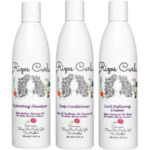 Rizos Curls Curly Hair Define Bundle Set 1 Hydrating Shampoo, 1 Deep Conditioner en 1 Defining Cream Latina Hair Care Products