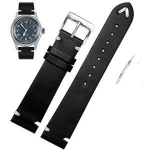 LUGEMA Horlogebanden Compatibel met Oris 65 Replica Lederen Horloge Strap Diving Serie Koper Ring Brons Crown Retro Watch Band Pin Buckle 20 (Color : Black-steel, Size : 18mm)