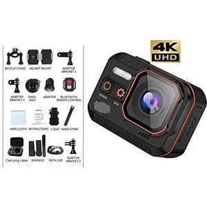 Actiecamera Ultra HD 4K Actie Camera 4K60FPS Afstandsbediening 30 m Waterdicht 170 ° Groothoek Actie Camera Dash Cam(No Card)