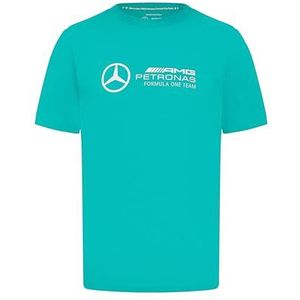 Mercedes AMG Petronas Heren T-shirt F1 met groot 3D-logo van het team, Outremer Blauw, M