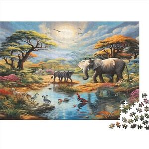 Wildlife Brain Teaser Houten puzzels voor volwassenen en tieners, bospuzzels met voor koppels en vrienden, uitdagende educatieve spelletjes, vierkante puzzel, 1000 stuks (75 x 50 cm)