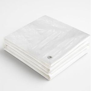 G.F. afdekzeil Premium Line 140g/m², Wit, 10m x 12m = 120m² keuze uit 25 verschillende maten in groen en wit! zeildoek met oogjes, uv-bestendige stof, Dekzeil met bevestigingsringen, afdekhoes