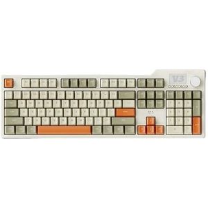 QPSJXN AK35I V3 Max Tri-Mode Tri-Mode Bedraad en Draadloze Toetsenbordafdichting Ontwerp Hot Swap 104 Aanpasbaar Toetsenbord (Bedraad Oranje-Seasalt)
