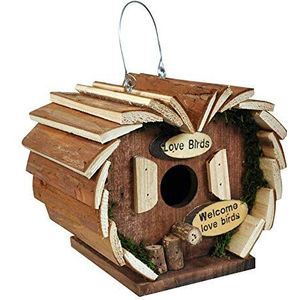 Deluxe Novelty Houten Hanging Bird Hotel Garden Bird Nesting Box Vogelhuisje Rustiek Houten Robin Nester Voor Kleine Tuin Vogels