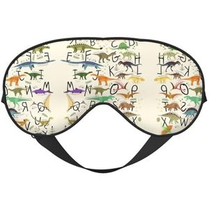 Stijlvolle leeralfabetten met dinosaurussen afdrukken veelzijdige rusthelper, zacht slaapoogmasker dubbelzijdig voor yoga, kamperen, zacht slaapmasker
