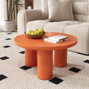 BXEYXE Ronde salontafel, diameter 72,2 cm, hoogte 35,35 cm, gelakte MDF-plaat en pvc-poten