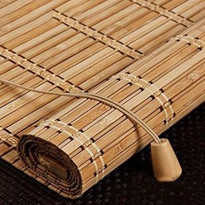 Rolgordijn van natuurlijke bamboe, verduisterend, voor buiten, Romeinse rolgordijnen, 75% zonwerend, privacy, ademend, ecologisch, aanpasbaar (150 x 180 cm (b x h))