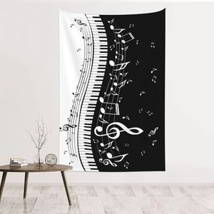 LAMAME Zwart Wit Muziek Opmerking Gedrukt Tapestry Muur Opknoping Woonkamer Slaapkamer Decoratieve Tapestry