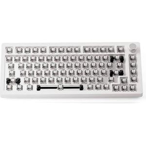 QPSJXN A75 Barebone TKL Toetsenbord Met Snelle Trigger Mechanische Magnetische Schakelaars RGB Bedrade Compact 82 (Wit-geen keycap)