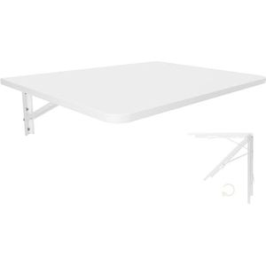 KDR Produktgestaltung Wandklaptafel, bureau, tafelblad, 70 x 50 cm, wit, klaptafel, eettafel, keukentafel voor aan de muur, bartafel, wandtafel, inklapbaar, voor wandmontage
