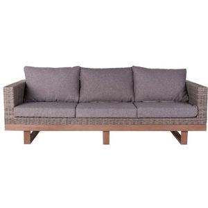 BigBuy Home Tuinbank Patsy, grijs, aluminium, rotan, acaciahout, 220 x 89 x 64,50 cm