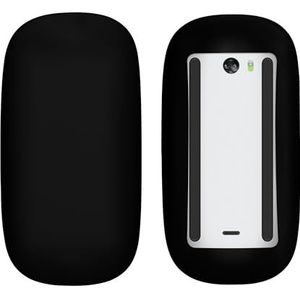 kwmobile Siliconen beschermhoes compatibel met Apple Magic Mouse 1/2 - Zachte muis hoes - Meer grip - Deels doorschijnend - mat zwart