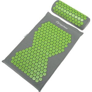 Supportiback Acupressuurmat en kussen voor ontspanning en pijnverlichting, wasbare overtrek, incl. draagtas