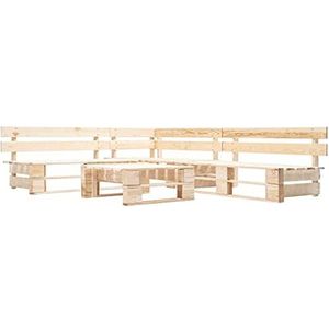 XGWKCNV Tuinmeubilair 4-delige tuinpallet lounge set natuurlijk hout tuinmeubilair sets